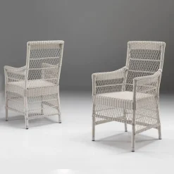 Viadurini in the Garden Gartentische Fest-Runder Gartentisch mit 4 Sesseln mit Armlehnen - Gigi