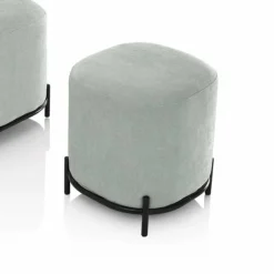 Viadurini Living Sitzsäcke|Sitzsäcke-Runder Hocker für Wohnzimmer in grünem oder grauem Stoff Modernes Design - Ambrogia