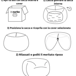 Viadurini Living Sitzsäcke|Sitzsäcke-Runder Hocker für Wohnzimmer aus abnehmbarem und waschbarem blauem Samt - Mora