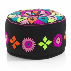 Viadurini Living Sitzsäcke|Sitzsäcke-Runder Hocker im Ethno - Design aus Patchwork - Stoff oder Samt - Faser