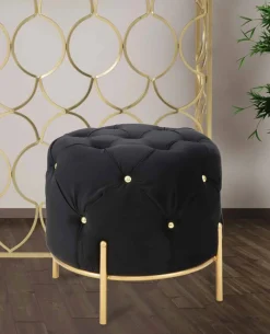 Viadurini Living Sitzsäcke|Sitzsäcke-Runder Hocker im modernen Design aus Stoff, Eisen und MDF - Ashlie