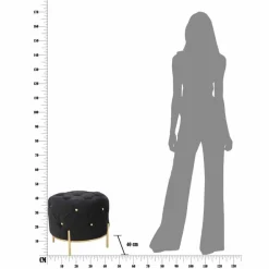 Viadurini Living Sitzsäcke|Sitzsäcke-Runder Hocker im modernen Design aus Stoff, Eisen und MDF - Ashlie