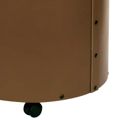 Viadurini Fire Design Kaminholzständer Aus Leder Und Kunstleder-Runder Holzscheithalter aus Öko-Leder mit Rädern, hergestellt in Italien – Chamäleon