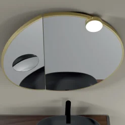 Viadurini Bathroom Badspiegel-Runder Holzspiegel und Vergrößerungsspiegel, hergestellt in Italien – Marie