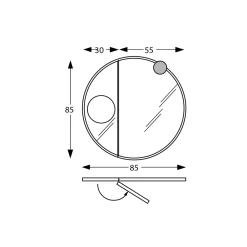 Viadurini Bathroom Badspiegel-Runder Holzspiegel und Vergrößerungsspiegel, hergestellt in Italien – Marie