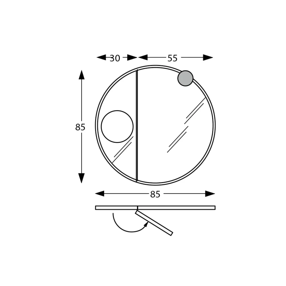 Viadurini Bathroom Badspiegel-Runder Holzspiegel und Vergrößerungsspiegel, hergestellt in Italien – Marie