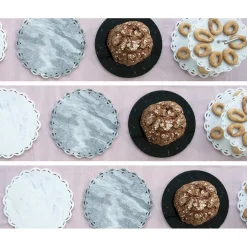 Viadurini Kitchen Geschirr Teller-Runder Käseteller aus weißem oder schwarzem Marmor Made in Italy - Kirby