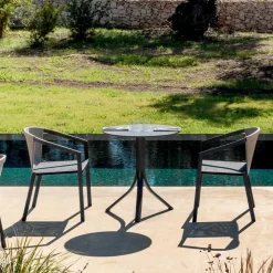 Viadurini in the Garden Garten Beistelltisch-Runder Liegetisch mit 3 Aluminiumbeinen 2 Farben - Filomena