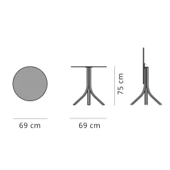Viadurini in the Garden Garten Beistelltisch-Runder Liegetisch mit 3 Aluminiumbeinen 2 Farben - Filomena