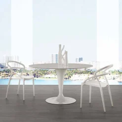 Viadurini Esstische-Runder Marmortisch in Carraraweiß ø120 cm Rimini