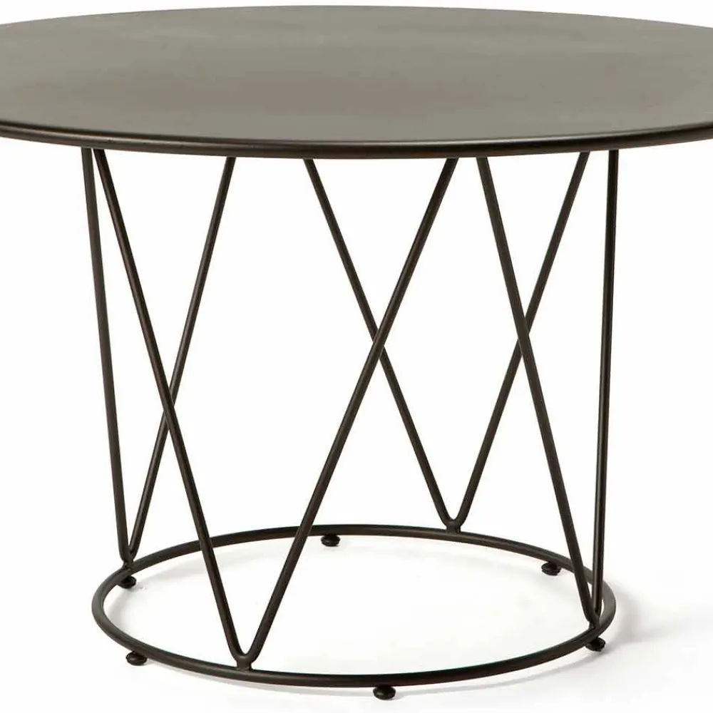 Viadurini in the Garden Gartentische Fest-Runder moderner Tisch im Freien aus lackiertem Metall Made in Italy - Ibra