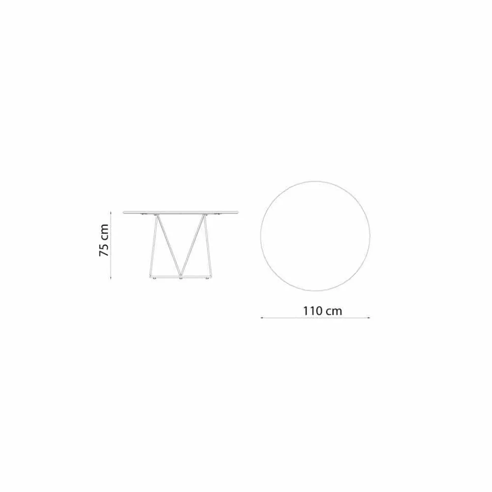 Viadurini in the Garden Gartentische Fest-Runder moderner Tisch im Freien aus lackiertem Metall Made in Italy - Ibra