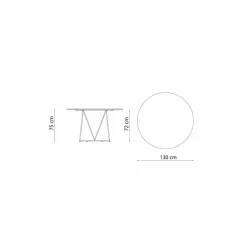 Viadurini in the Garden Gartentische Fest-Runder moderner Tisch im Freien aus lackiertem Metall Made in Italy - Ibra