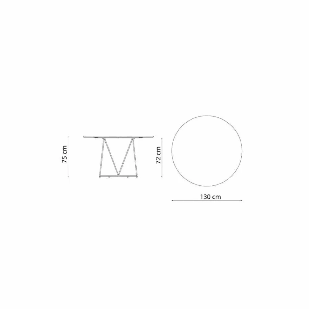 Viadurini in the Garden Gartentische Fest-Runder moderner Tisch im Freien aus lackiertem Metall Made in Italy - Ibra