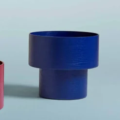 Viadurini Living Moderne Couchtische-Runder Nachttisch in modernem Design aus bordeauxrotem oder blauem Holz – Vinnie