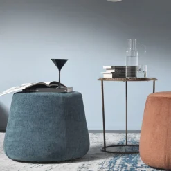 Viadurini Living Sitzsäcke|Sitzsäcke-Runder osmanischer Hocker für Wohnzimmer in farbigem Chenille 3 Dimensionen - Evelyne