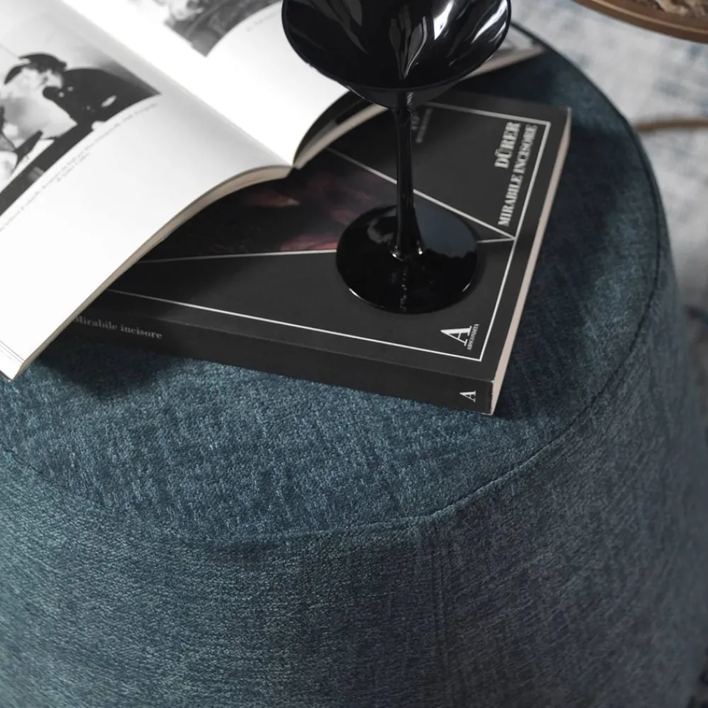 Viadurini Living Sitzsäcke|Sitzsäcke-Runder osmanischer Hocker für Wohnzimmer in farbigem Chenille 3 Dimensionen - Evelyne