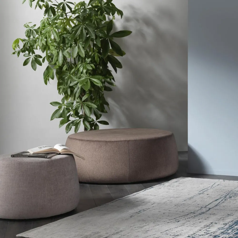 Viadurini Living Sitzsäcke|Sitzsäcke-Runder osmanischer Hocker für Wohnzimmer in farbigem Chenille 3 Dimensionen - Evelyne