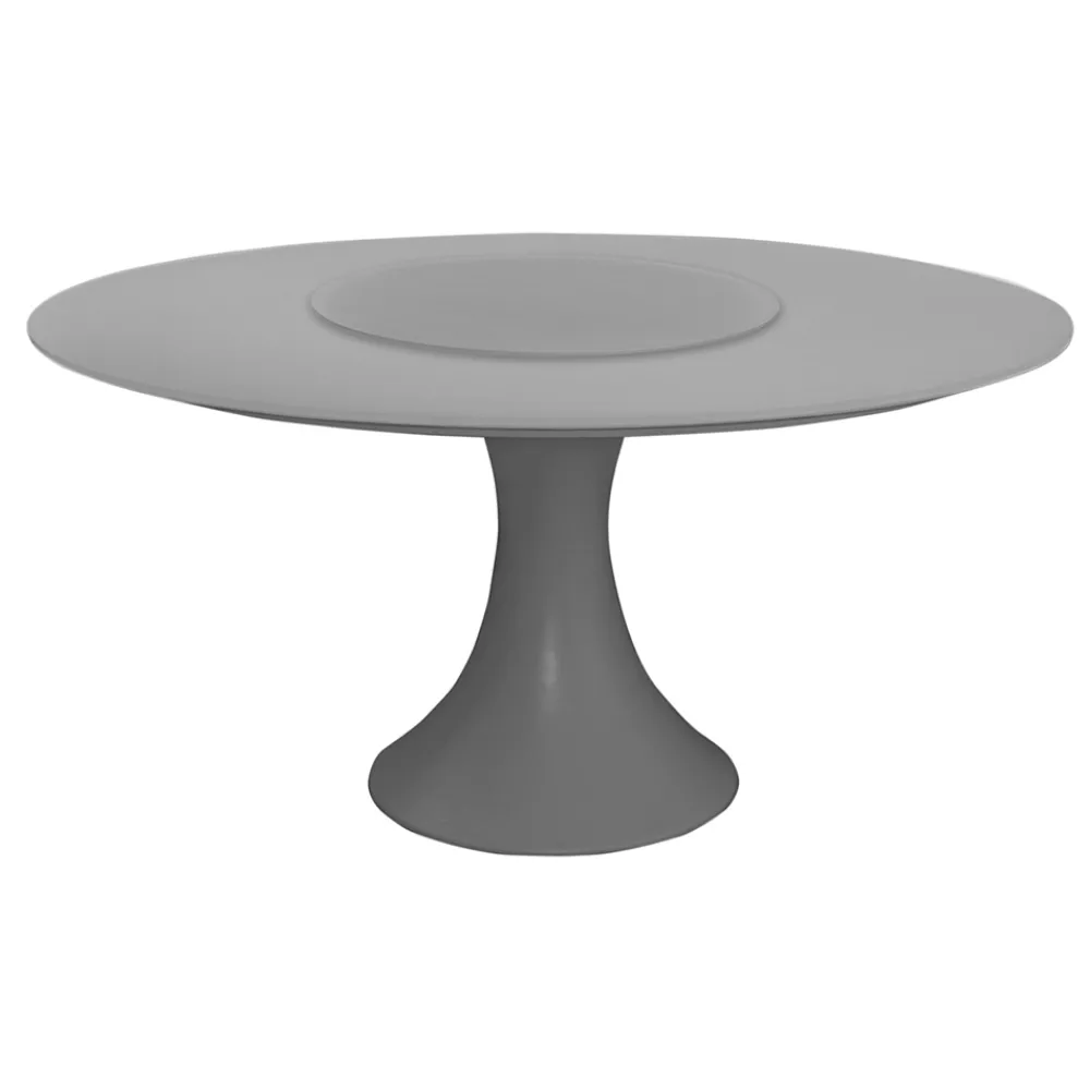 Viadurini in the Garden Gartentische Aus Aluminium-Runder Outdoor-Tisch aus pulverbeschichtetem Aluminium und Glas – Arcade