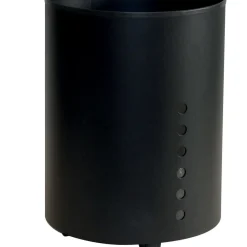 Viadurini Fire Design Pelletkorb-Runder Pellethalter aus schwarz lackiertem Stahl und Rädern, hergestellt in Italien – Airone