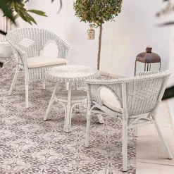 Viadurini in the Garden Garten Beistelltisch-Runder Rattan Garden Couchtisch, Durchmesser 52 cm - Favolizia