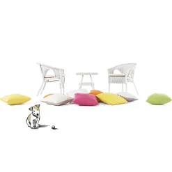 Viadurini in the Garden Garten Beistelltisch-Runder Rattan Garden Couchtisch, Durchmesser 52 cm - Favolizia