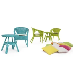 Viadurini in the Garden Garten Beistelltisch-Runder Rattan Garden Couchtisch, Durchmesser 52 cm - Favolizia