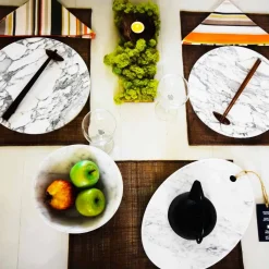 Viadurini Kitchen Küchenzubehör-Runder Servierteller aus weißem Carrara-Marmor Made in Italy - Kamil