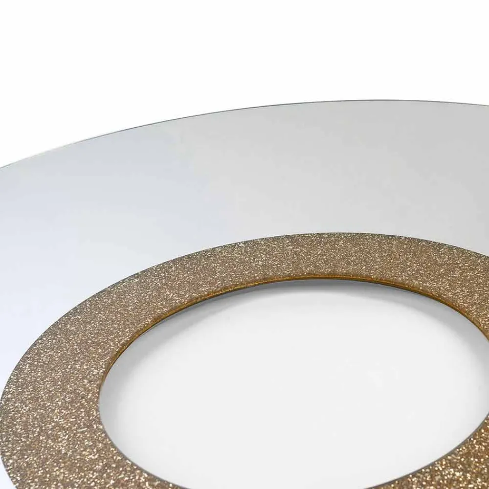 Viadurini Living Wandspiegel-Runder Spiegel Aris in modernem Design, hergestellt in Italien, Glitzer und Glas