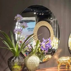 Viadurini Living Wandspiegel-Runder Spiegel Aris in modernem Design, hergestellt in Italien, Glitzer und Glas