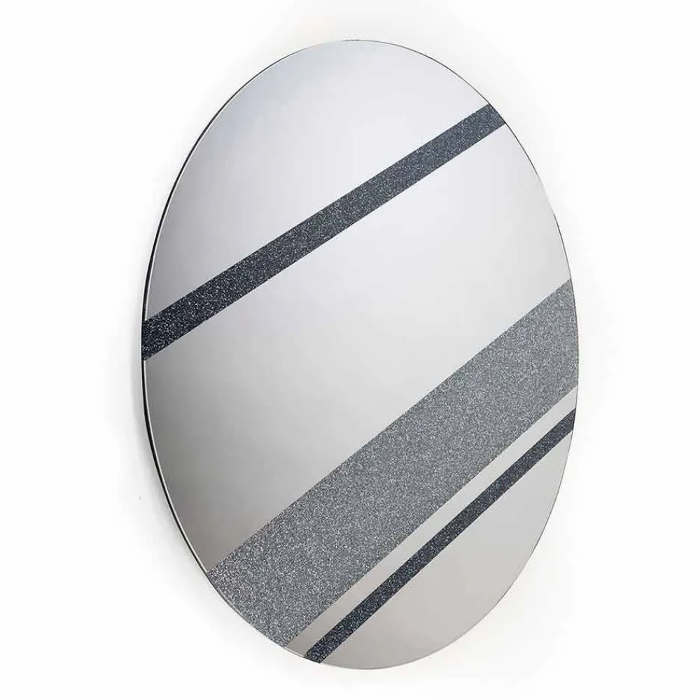 Viadurini Living Wandspiegel-Runder Spiegel Athos made in Italy, modernes Design, Glitzer und Glas