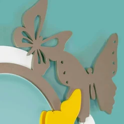 Viadurini Decor Wandspiegel-Runder Spiegel aus modernem Design aus farbigem Holz mit Schmetterlingen - Beat