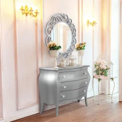 Viadurini Classic Wandspiegel-Runder Spiegel mit durchbrochenem Muster, hergestellt in Italien – Ferona