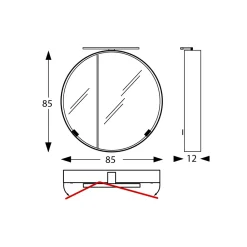 Viadurini Bathroom Badspiegel-Runder Spiegelbehälter aus Metall mit Doppelspiegel, hergestellt in Italien – Charles