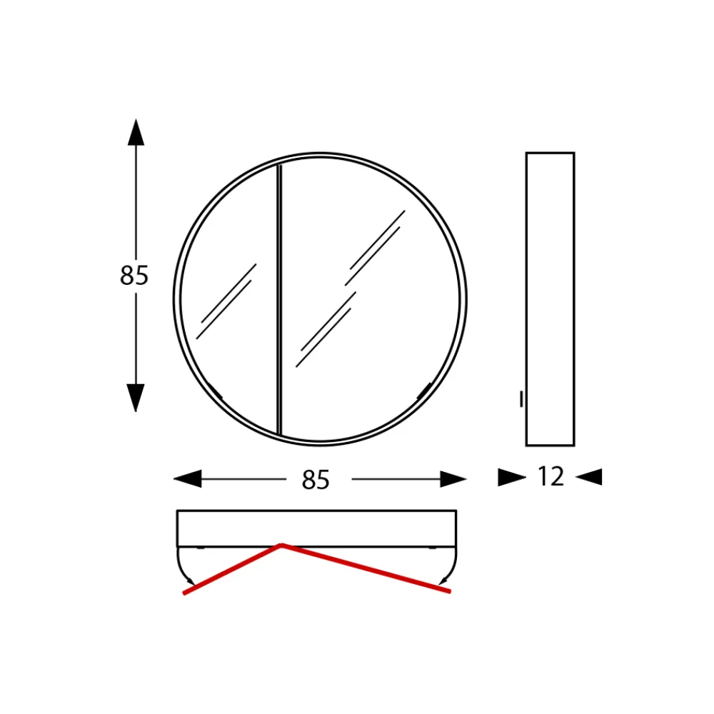 Viadurini Bathroom Badspiegel-Runder Spiegelbehälter aus Metall mit Doppelspiegel, hergestellt in Italien – Charles
