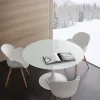 Viadurini Living Runde Tische-Runder Tisch aus Glas extraklar und Stahl in modernem Design Aurora