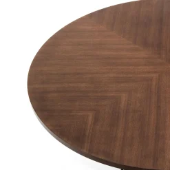 Viadurini Living Runde Tische-Runder Tisch aus Metall und furniertem MDF – Lanthan