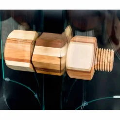 Viadurini Living Esstische Nach Mass|Runde Tische-Runder Tisch aus Olivenbaumholz und Glas Portofino