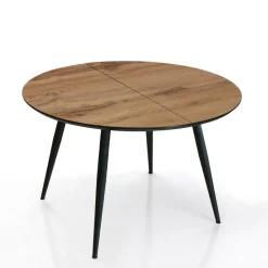 Viadurini Living Runde Tische-Runder Tisch, ausziehbar auf 150 cm, helles Walnuss-Finish – Capone