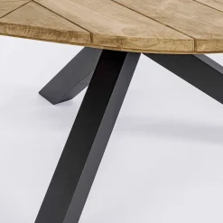 Viadurini in the Garden Gartentische Aus Teakholz-Runder Tisch im Freien aus Teakholz mit Aluminiumbasis, Homemotion - Selenia