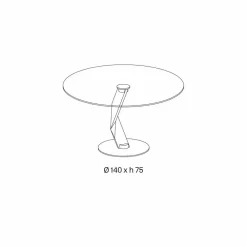 Viadurini Living Esstische Nach Mass|Runde Tische-Runder Tisch in modernem Design aus extra klarem Glas made in Italy - Akka