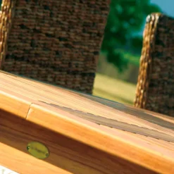 Viadurini in the Garden Runde Tische-Runder Tisch mit Drehplatte aus Teak und Massivholz für Innen und Außen