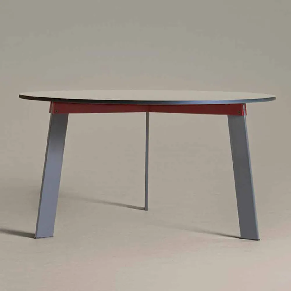 Viadurini Living Runde Tische-Runder Tisch mit modernem Design aus Stahl und farbig lackiertem MDF - Aronte