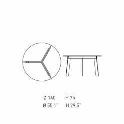 Viadurini Living Runde Tische-Runder Tisch mit modernem Design aus Stahl und farbig lackiertem MDF - Aronte