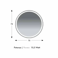 Viadurini Bathroom Badspiegel-Runder, von hinten beleuchteter Badezimmerspiegel mit Sandstrahlung Made in Italy - Ranio