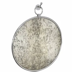 Viadurini Bathroom Badspiegel-Runder Wand-Badezimmerspiegel aus verchromtem Ottome mit gealterter Rückseite - June