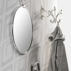 Viadurini Bathroom Badspiegel-Runder Wand-Badezimmerspiegel aus verchromtem Ottome mit gealterter Rückseite - June