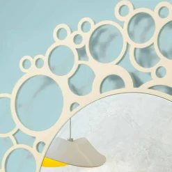 Viadurini Decor Wandspiegel-Runder Wandspiegel aus braunem Holz von modernem Design mit Rahmen - Bombo