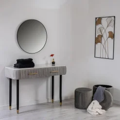 Viadurini Living Wandspiegel-Runder Wandspiegel aus MDF mit schwarzem Metallrahmen - Maori