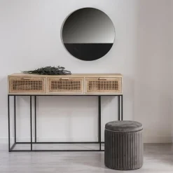 Viadurini Living Wandspiegel-Runder Wandspiegel aus MDF und Glas mit Marmoreinsatz - Rudy